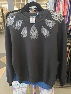 Vintage 1980s 1990s Feather Peacock Sweatshirt